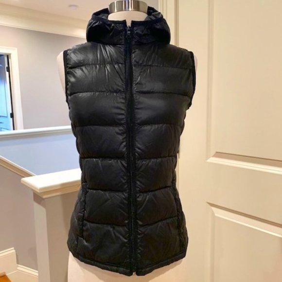 Peace Love Chill Packable Down Puffer Vest with Hood - Picture 1 of 12